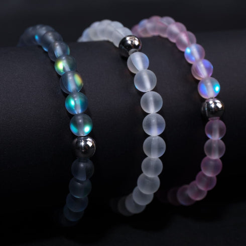Grey | Silver | Mermaid Glass Bead Bracelet